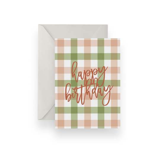 Multi Gingham Birthday Card