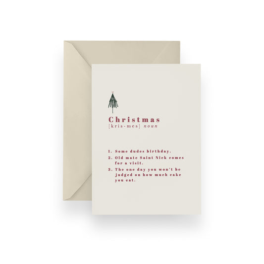 Christmas Definition Card