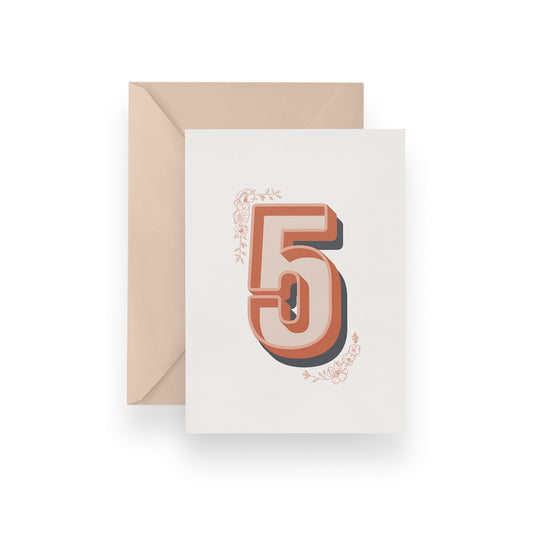 Floral Five Card