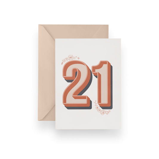 Floral Twenty One Card