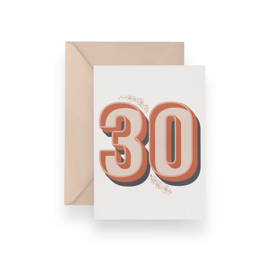 Floral Thirty Card